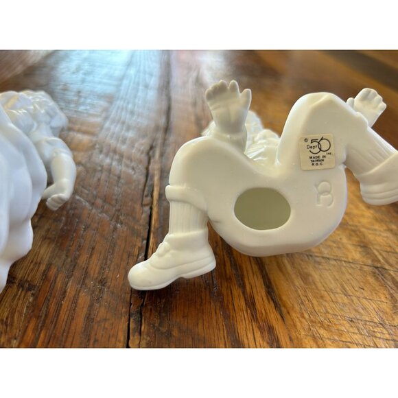 Department 56 Winter Silhouette Hanging The Ornaments White Porcelain Figurines - Picture 11 of 13